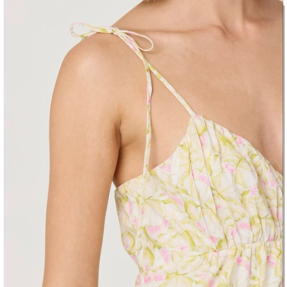 ASTR the Label Tie Strap Tiered Maxi Dress Pink Green Floral, Women's Small $128 - Picture 5 of 15